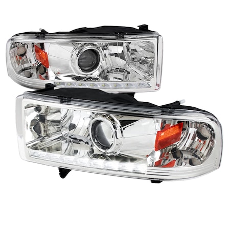 Spec-D Tuning 94-01 Dodge Ram Projector Headlight Chrome Housing 2LHP-RAM94-RS